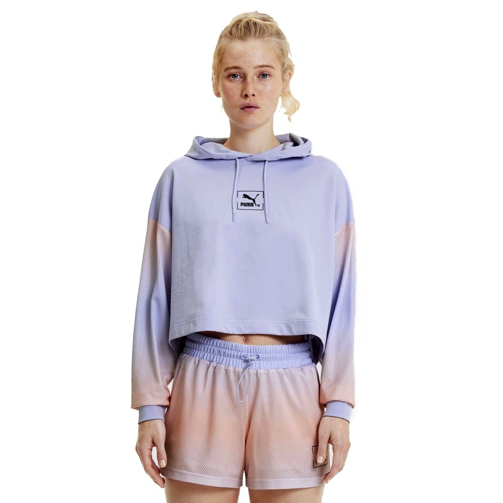 Puma Hoodie Tie Dye Purple Relaxed Fit New With Tags